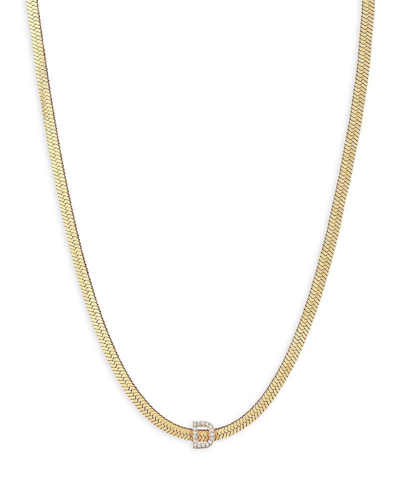 Ettika Initial Herringbone 18k Gold Plated Necklace