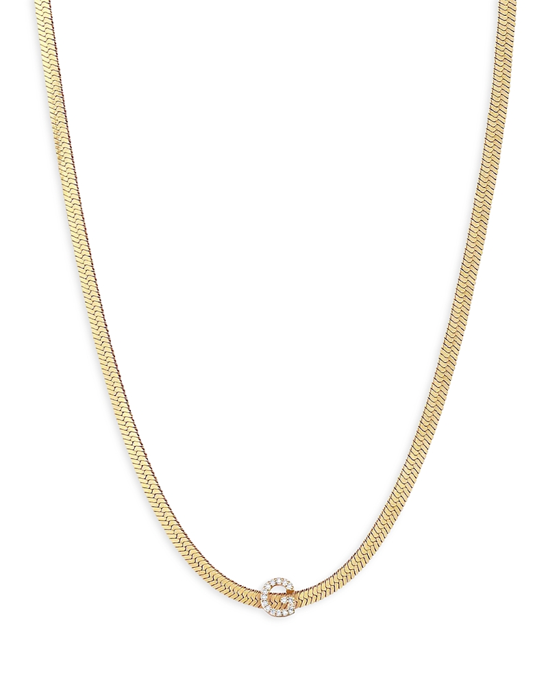 Ettika Initial Herringbone 18k Gold Plated Necklace