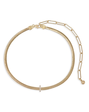 Shop Ettika Initial Herringbone Chain Necklace In 18k Gold Plated, 12