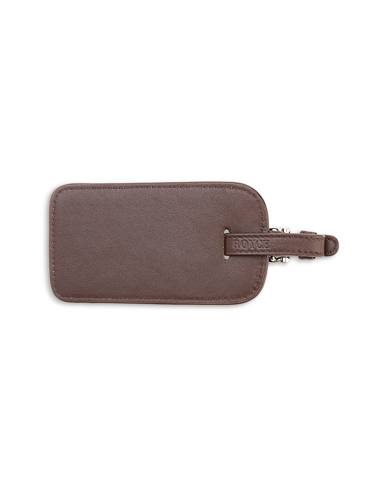 Royce New York Royce Leather Luggage Tag In Cocoa