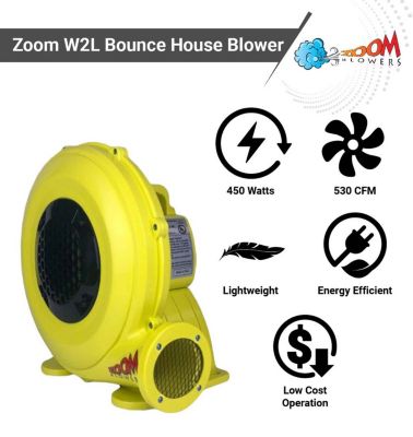  Portable Air Pump for Inflatables - 1/2 hp Energy Efficient High Power Compact Residential Air Blower for Bounce Houses and Slides