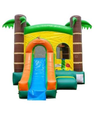 Inflatable Bounce House with Slide (Without Blower) Backyard Inflatable Bouncy House - Built-In Bladder Water Misting System for Kids