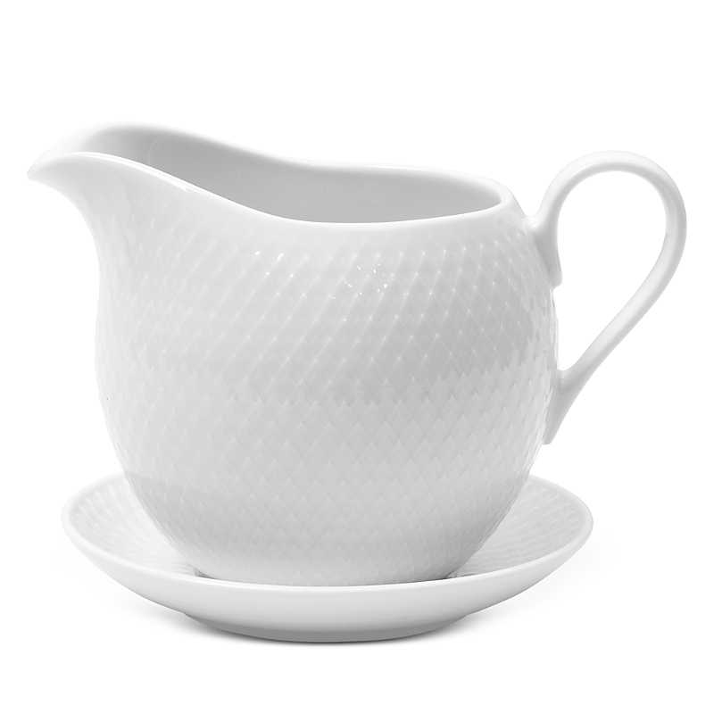 Rosendahl Lyngby Porcelain Rhombe Sauce Boat, White In White