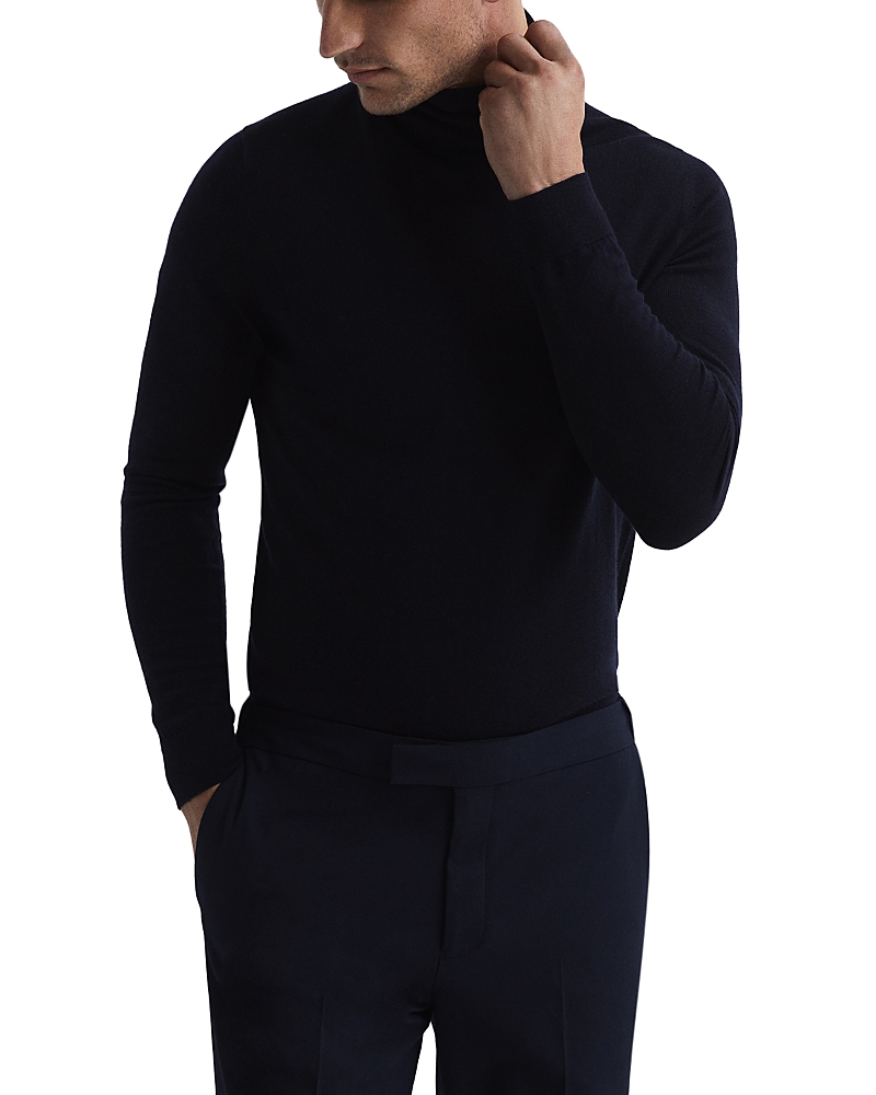 Reiss Caine Merino Wool Turtleneck Sweater In Navy