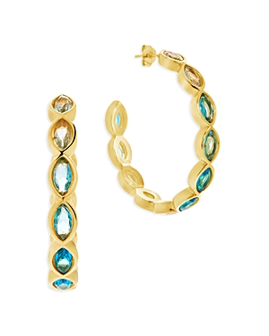 Sterling Forever Naomi Hoop Earrings In Blue/gold