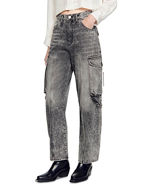 Sandro Targo Cargo Jeans In Dary Grey In Dark Grey