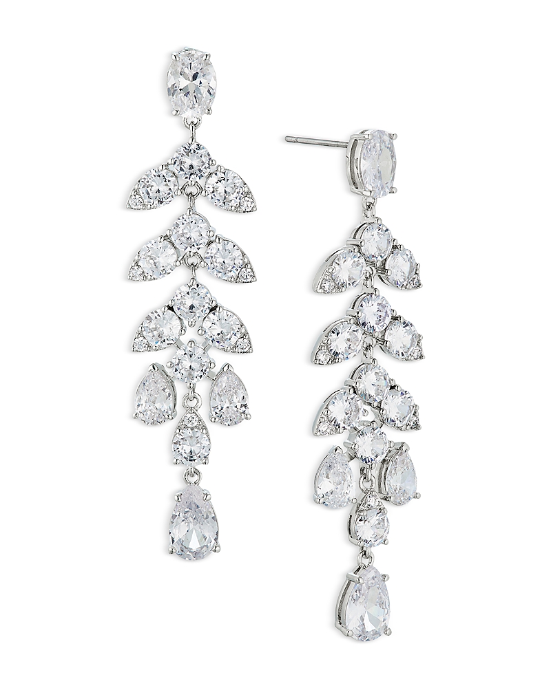 NADRI CHANDELIER EARRINGS IN RHODIUM PLATED