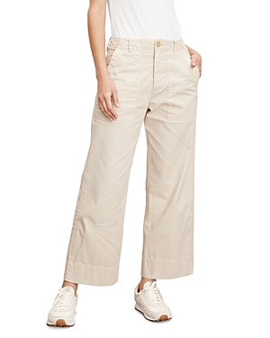 Velvet By Graham & Spencer Womens High Rise Cropped Wide Leg Pants In Oyster White