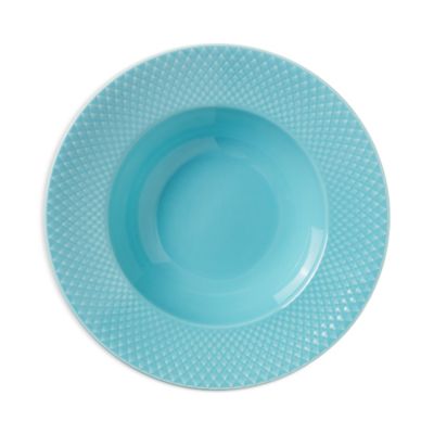 Lyngby Porcelain Rhombe Color Soup Bowl, Turquoise