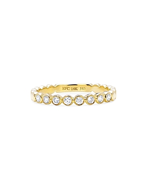 Shop Ef Collection 14k Yellow Gold Diamond Bezel Stack Ring