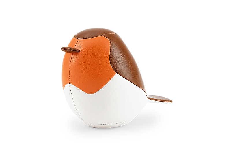 Zuny Mini Robin Bird Paperweight In Brown + Orange