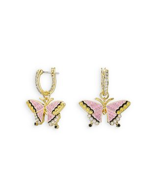 Swarovski - Idyllia Crystal Butterfly Dangle Hoop Earrings