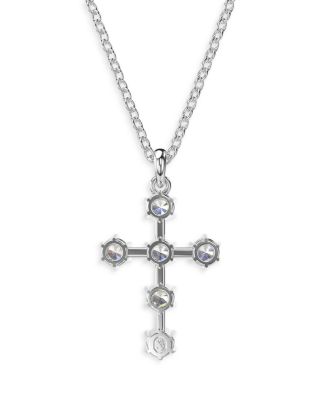 Insigne Crystal Cross Pendant Necklace, 14.96-17.72"
