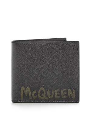 Alexander McQUEEN 8CC Graffiti Logo Leather Bifold Wallet