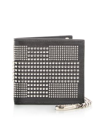 Alexander McQUEEN - Studded Leather Bifold Chain Wallet