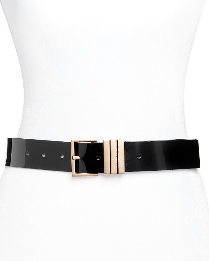ALLSAINTS Patent Leather Metal Loop Belt Bloomingdale's