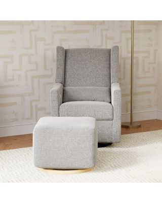 Kiwi Gliding Ottoman with Light Wood Base