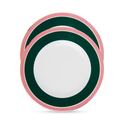 La DoubleJ - Painted Trim Dinner Plates, Set of 2