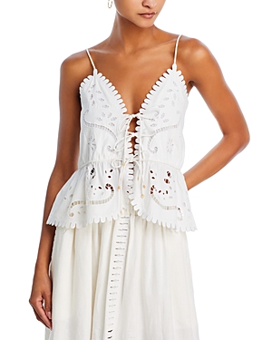 New York Liat Embroidered Cotton Cami Top