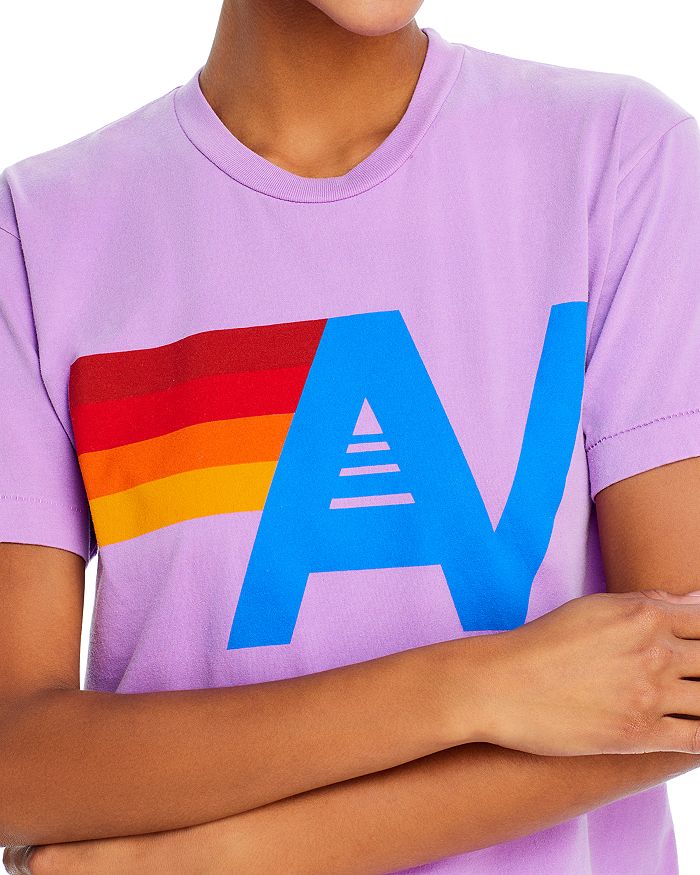 Shop Aviator Nation Logo Boyfriend Tee In Neon Purple