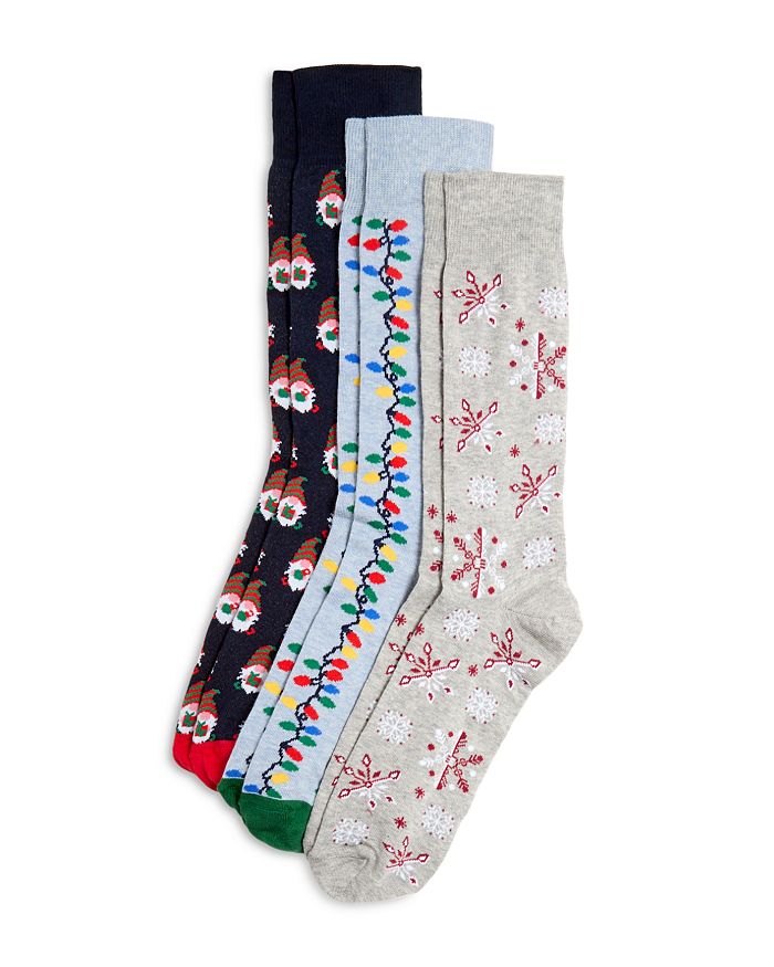 The Men's Store at Bloomingdale's Holiday Cotton Blend Socks, Pack of 3 ...