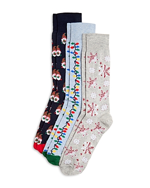 The Men's Store At Bloomingdale's Holiday Cotton Blend Socks, Pack Of 3 - 100% Exclusive In Assorted C