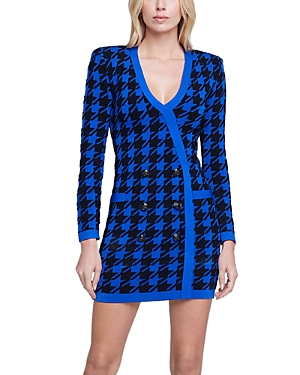 Shop L Agence L'agence Odell Knit Mini Dress In Blue/black