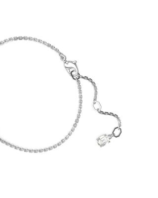 Mesmera Clear & Blue Mixed Cut Crystal Link Bracelet in Rhodium Plated