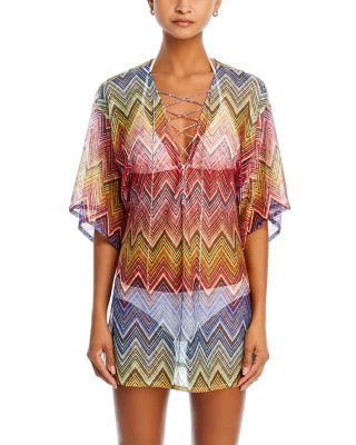 Multicolor Chevron Swim Cover-Up Tunic