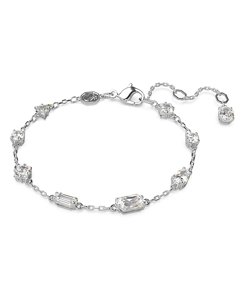 Swarovski Silver-tone Mixed Crystal Station Flex Bracelet In Silver