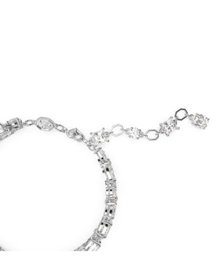 Mesmera Mixed Cut Double Row Bracelet in Rhodium Plated