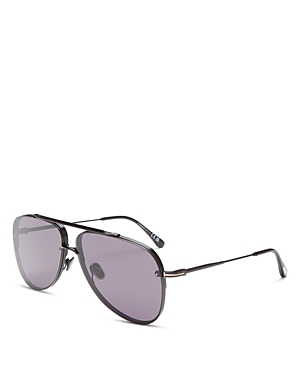 Tom Ford Metal Pilot Sunglasses, 62mm In Black/purple Solid