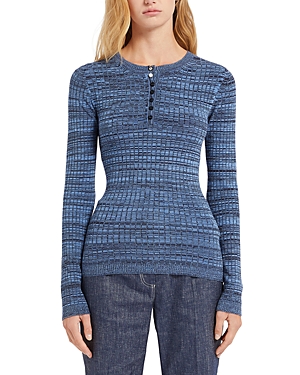 Marella Marin Ribbed Knit Sweater In Deep Blue