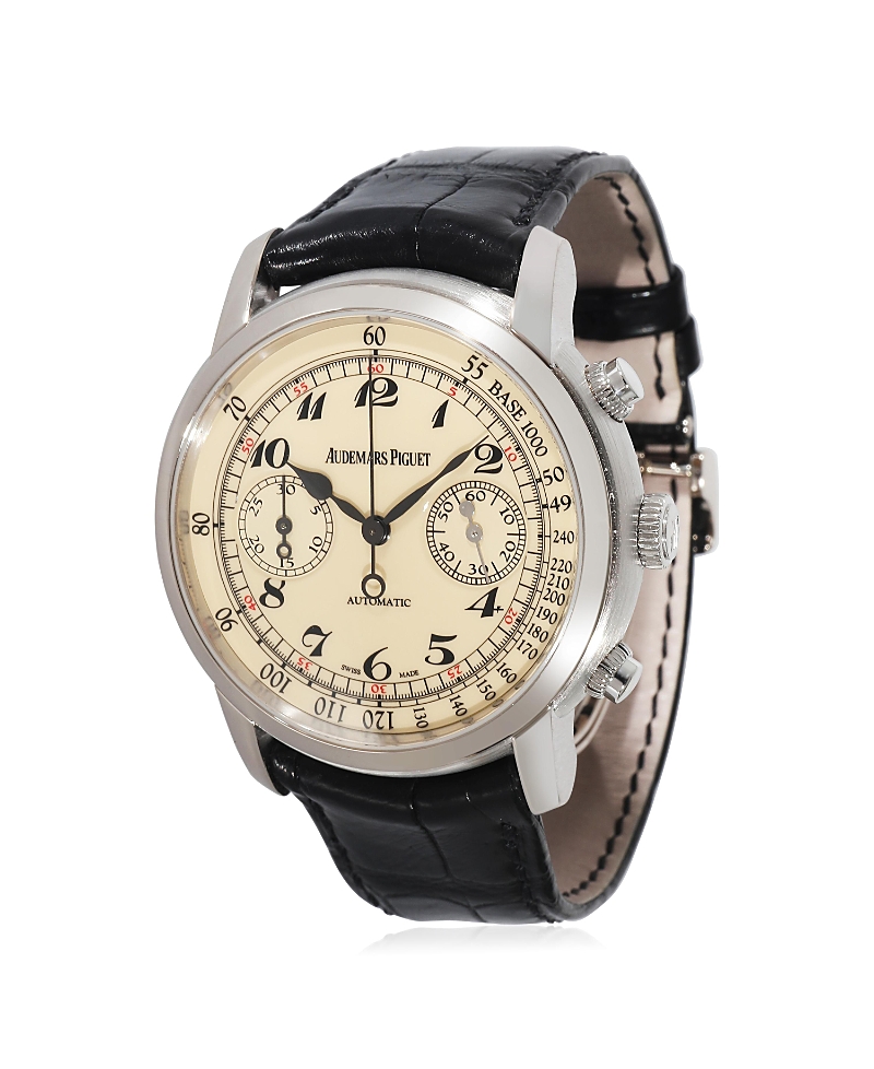 PRE-OWNED AUDEMARS PIGUET Pre-owned Audemars Piguet White Gold Jules Audemars 26100bc. Oo. D002cr.01, 41mm In Ivory/black