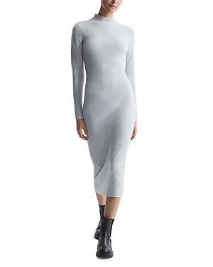 Shop Reiss Mara Bodycon Knit Midi Dress In Gray