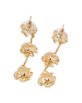 Stone Accented Flower Cascade Drop Earrings