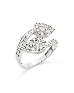 Bloomingdale's Diamond Pear Shape Cluster Bypass Ring In 14k White Gold, 1.0 Ct. T.w.