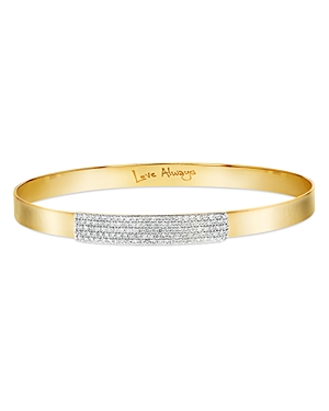 Rhodium & 14K Gold Affair Diamond Bangle Bracelet