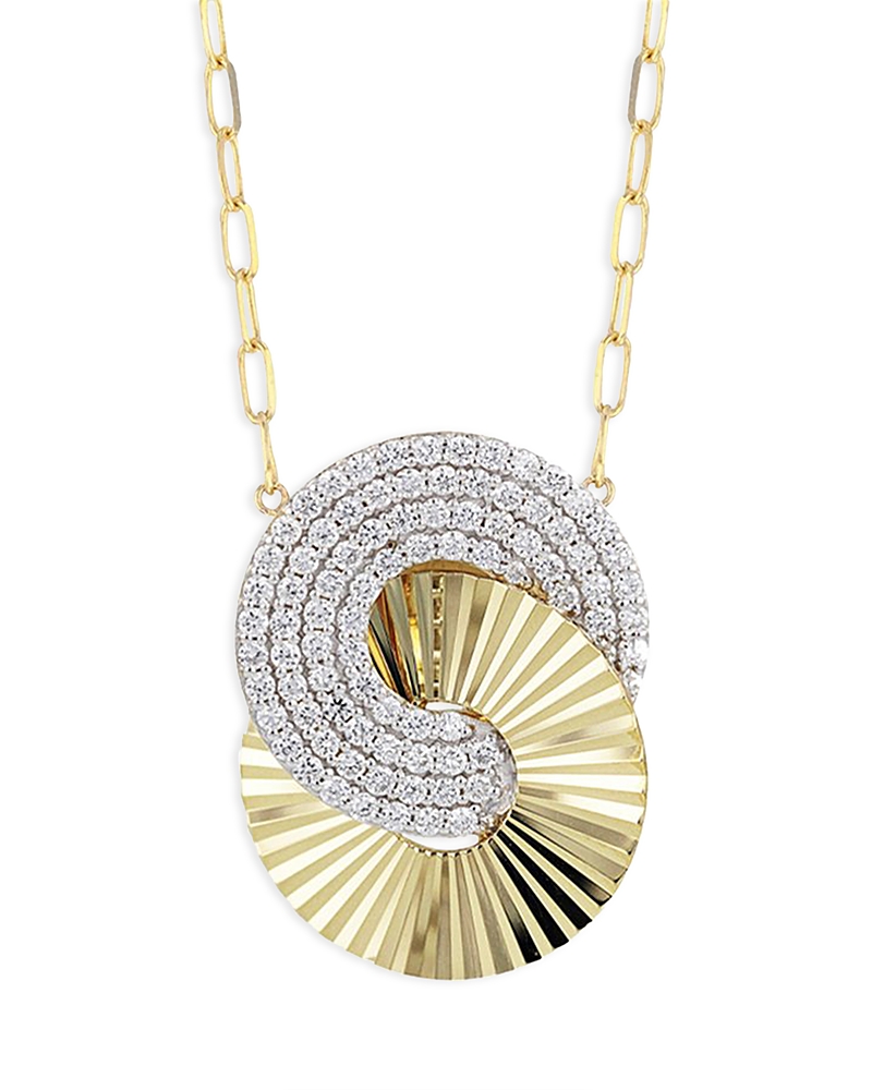Phillips House 14K Yellow Gold & Rhodium Diamond Aura Interlocking Necklace, 16