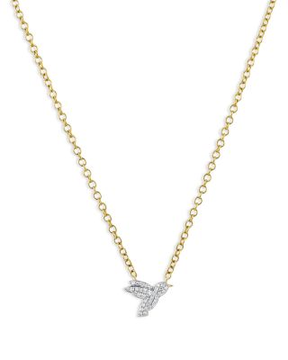 Phillips House Rhodium & 14K Gold Symphony Diamond Hummingbird Pendant Necklace, 16-18