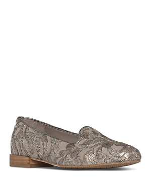 Donald Pliner Reena Sequin Embellished Loafer Flat In Pewter