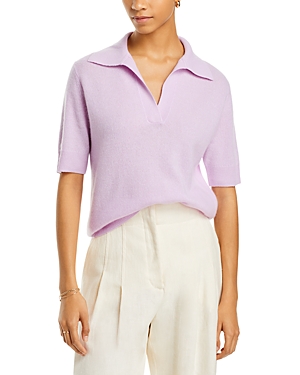 C By Bloomingdale's Cashmere Short Sleeve Polo Sweater - 100% Exclusive In Iris