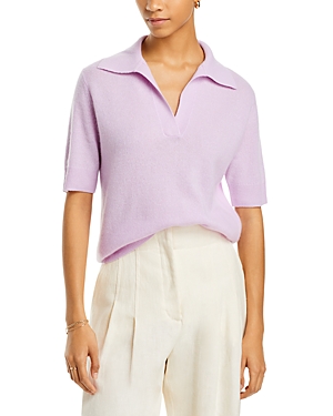 C by Bloomingdale's Cashmere Short Sleeve Polo Sweater - 100% Exclusive