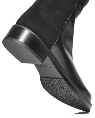 Women's Halfnhalf Bold Leather & Stretch Knee High Boots 