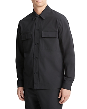 Shop Vince Tech Dobby Shirt Jacket In Black
