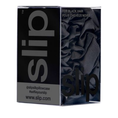 Pure Silk Back to Basics Midi/Large Scrunchies in Black, Set of 3