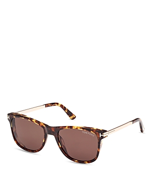 Shop Tom Ford Sinatra Square Sunglasses, 53mm In Havana/brown Solid