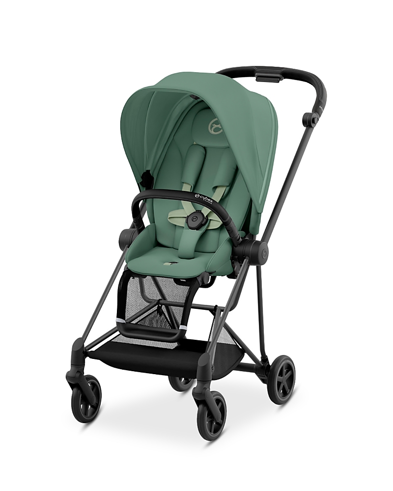 Cybex Mios 3 Compact Lightweight Stroller In Matte Black In Matte Black/leaf Green