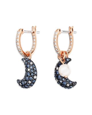 Sublima Pav&eacute; Crescent Drop Earrings