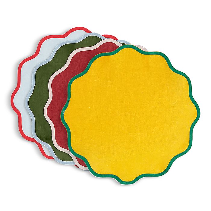 La Double J Rainbow Cloud Tablemats, Mixed Set of 4